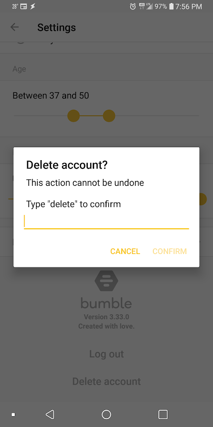 Delete Your Bumble Account