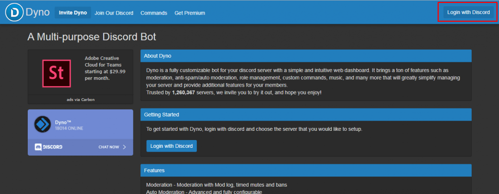 how to add dyno to discord